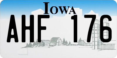IA license plate AHF176