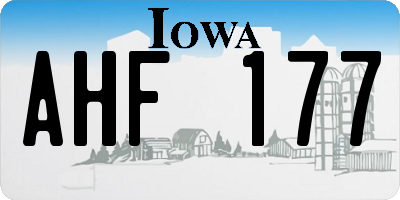 IA license plate AHF177