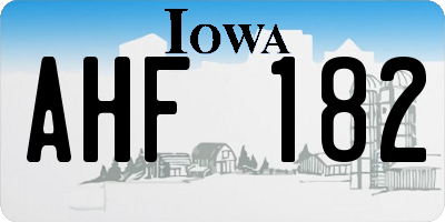 IA license plate AHF182