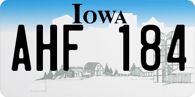 IA license plate AHF184