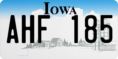 IA license plate AHF185