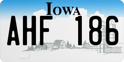 IA license plate AHF186