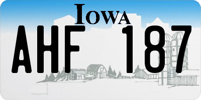 IA license plate AHF187