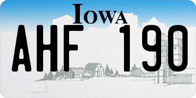 IA license plate AHF190