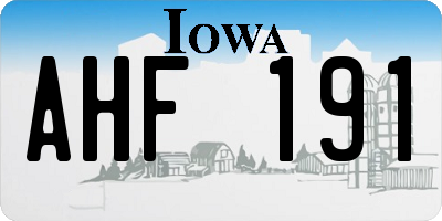 IA license plate AHF191