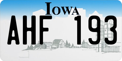 IA license plate AHF193