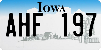 IA license plate AHF197