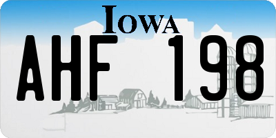 IA license plate AHF198