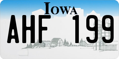 IA license plate AHF199