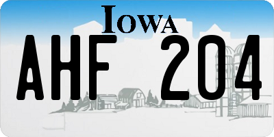 IA license plate AHF204