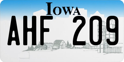 IA license plate AHF209
