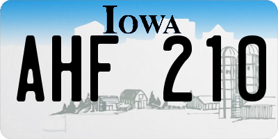 IA license plate AHF210