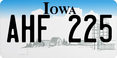 IA license plate AHF225