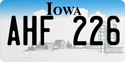 IA license plate AHF226