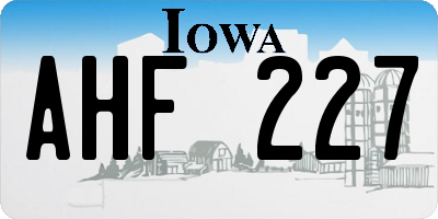IA license plate AHF227