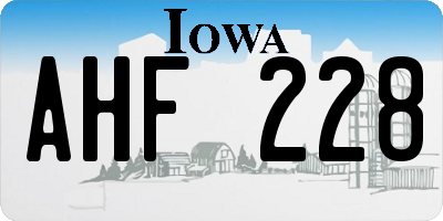 IA license plate AHF228