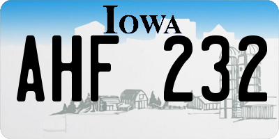 IA license plate AHF232