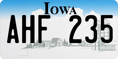 IA license plate AHF235