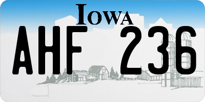 IA license plate AHF236