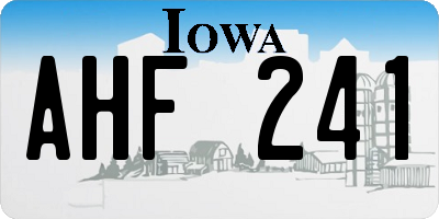 IA license plate AHF241