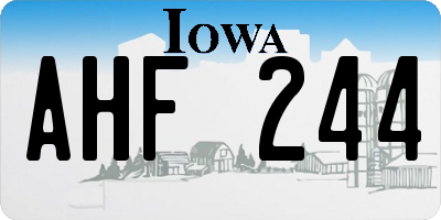 IA license plate AHF244