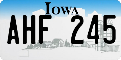 IA license plate AHF245