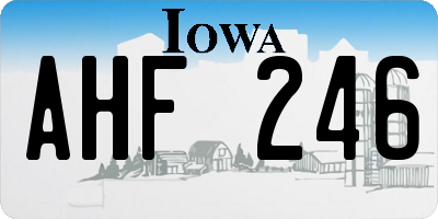IA license plate AHF246