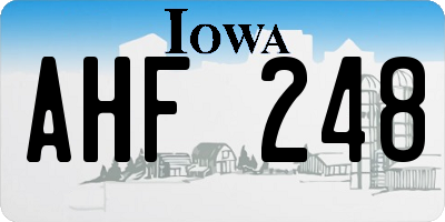 IA license plate AHF248