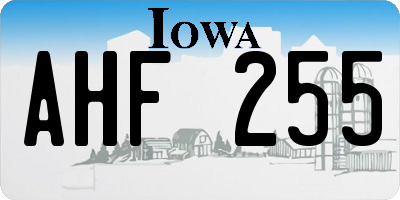 IA license plate AHF255