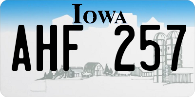 IA license plate AHF257