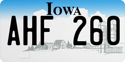 IA license plate AHF260