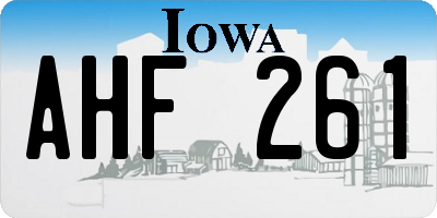 IA license plate AHF261