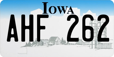 IA license plate AHF262