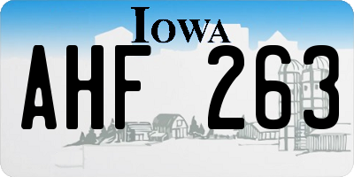 IA license plate AHF263