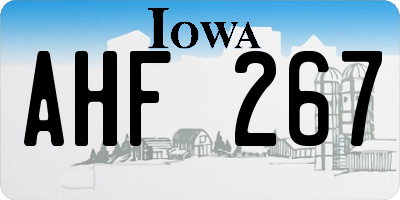IA license plate AHF267
