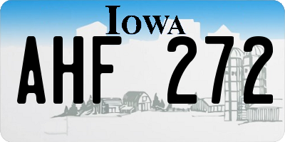 IA license plate AHF272