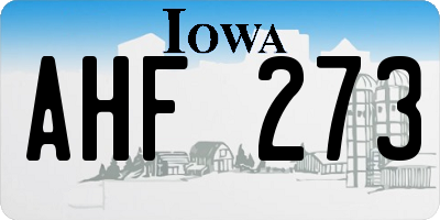 IA license plate AHF273