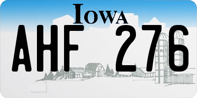 IA license plate AHF276
