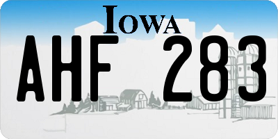 IA license plate AHF283