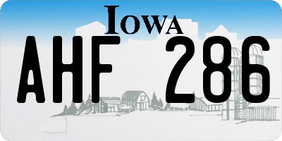 IA license plate AHF286