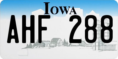 IA license plate AHF288