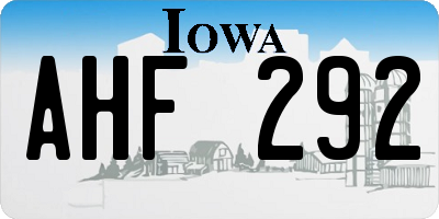 IA license plate AHF292