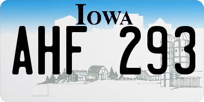 IA license plate AHF293
