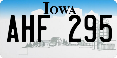 IA license plate AHF295