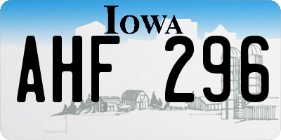 IA license plate AHF296