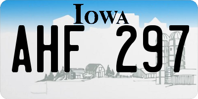 IA license plate AHF297