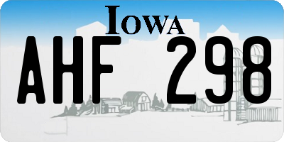 IA license plate AHF298
