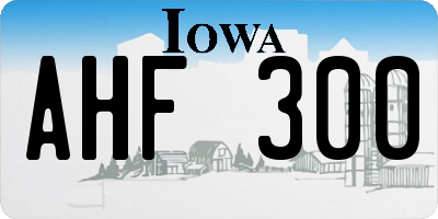 IA license plate AHF300