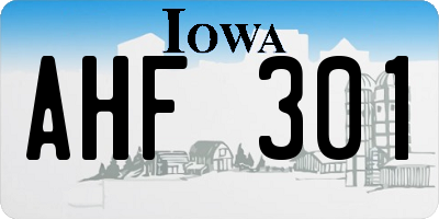 IA license plate AHF301