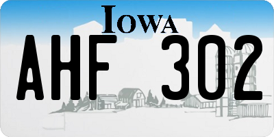 IA license plate AHF302